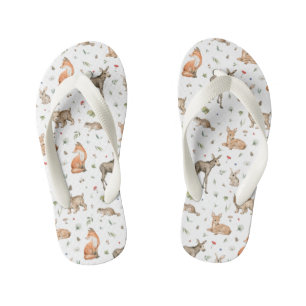 Chanclas Para Niños Patrón de animales de bosque