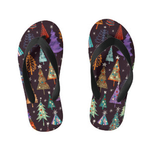 Chanclas Para Niños Patrón de Año Nuevo de Navidades festivos