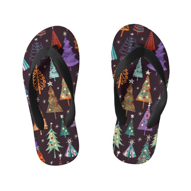 Chanclas Para Niños Patrón de Año Nuevo de Navidades festivos (Plantilla)