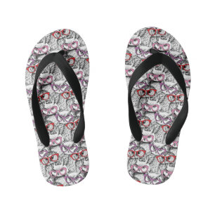 Chanclas Para Niños Patrón de anteojos de búho