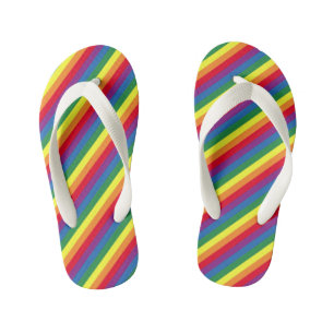 Chanclas Para Niños Patrón de arco iris diagonal