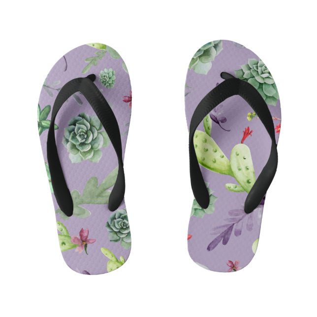 Chanclas Para Niños Patrón de cactus 7 (Plantilla)