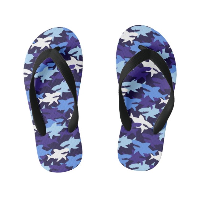 Chanclas Para Niños Patrón de camuflaje de tiburones azules (Plantilla)