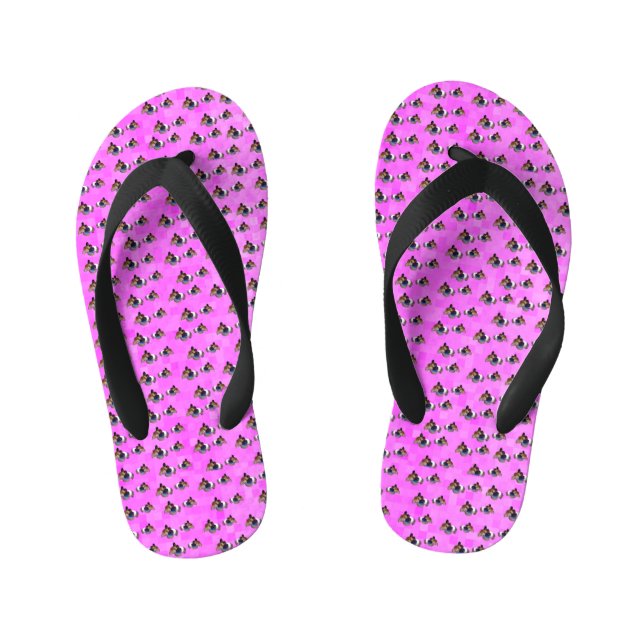 Chanclas Para Niños Patrón de cerdo de Guinea rosa, (Plantilla)