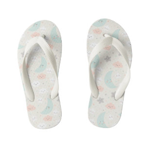 Chanclas Para Niños Patrón de cielo dulce sonriente Pastel