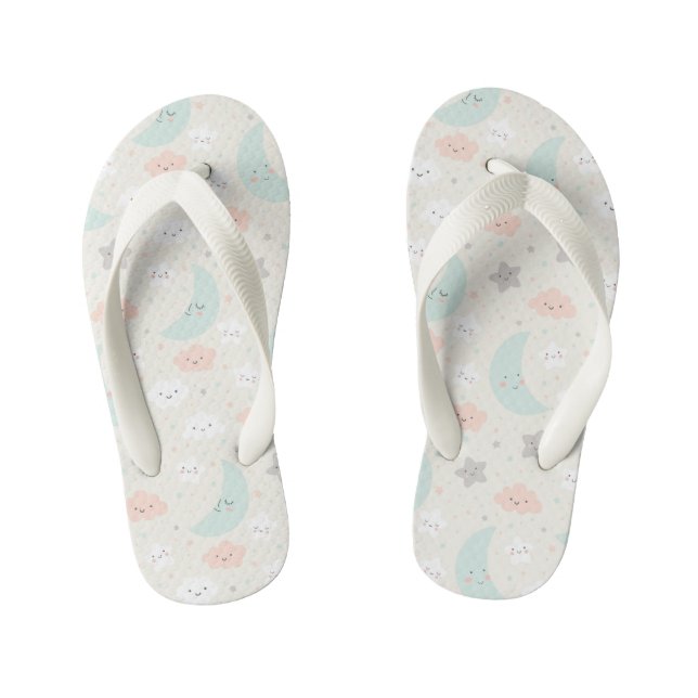 Chanclas Para Niños Patrón de cielo dulce sonriente Pastel (Plantilla)