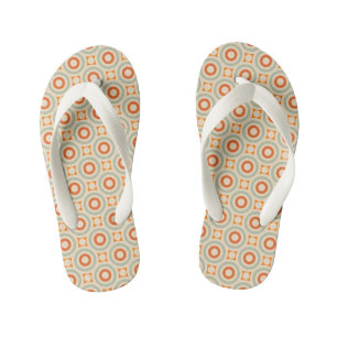 Chanclas Para Niños Patrón de círculo geométrico vintage