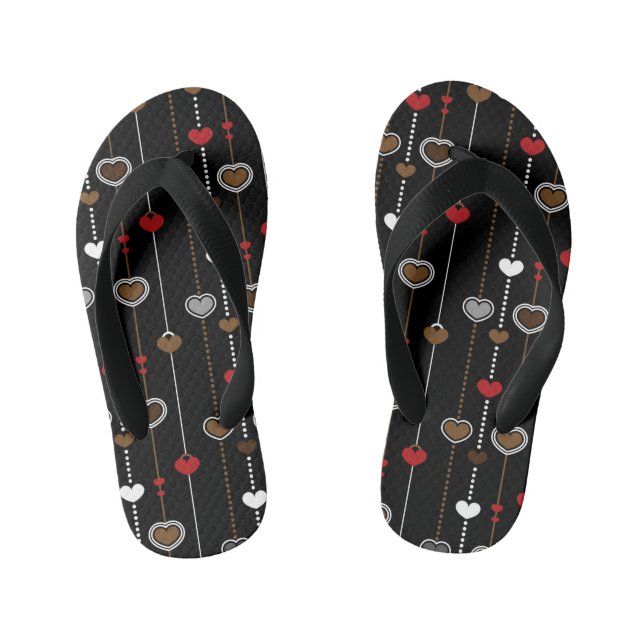 Chanclas Para Niños Patrón de Corazones 28 (Plantilla)