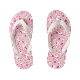 Chanclas Para Niños Patrón de corazones rosados Snoopy & Woodstock