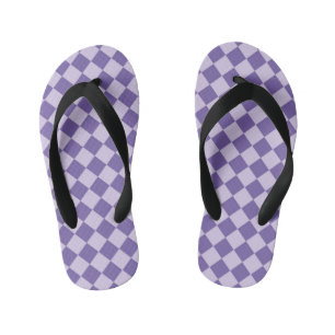 Chanclas Para Niños Patrón de diamante de cuadros púrpura