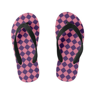 Chanclas Para Niños Patrón de diamante de cuadros rosa púrpura