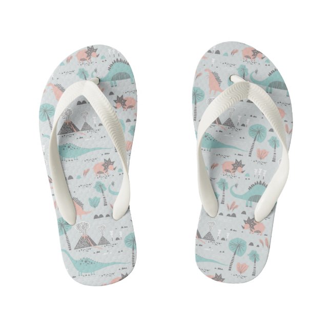 Chanclas Para Niños Patrón de dinosaurio de Cute Pastel (Plantilla)