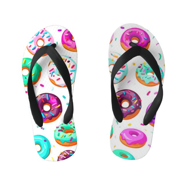 Chanclas Para Niños Patrón de donuts de crema yummy (Plantilla)