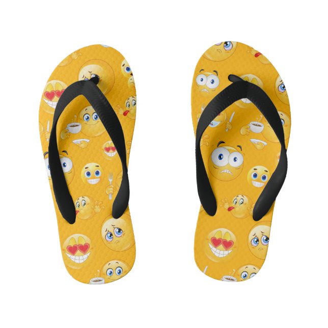 Chanclas Para Niños Patrón de emoji 2 (Plantilla)