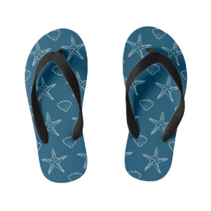 Chanclas Para Niños Patrón De Esbozo De Las Aguas Marinas De Starfish