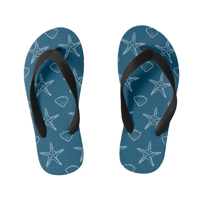 Chanclas Para Niños Patrón De Esbozo De Las Aguas Marinas De Starfish  (Plantilla)