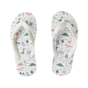 Chanclas Para Niños Patrón de escena de Dinosaurio Divertido Pastel
