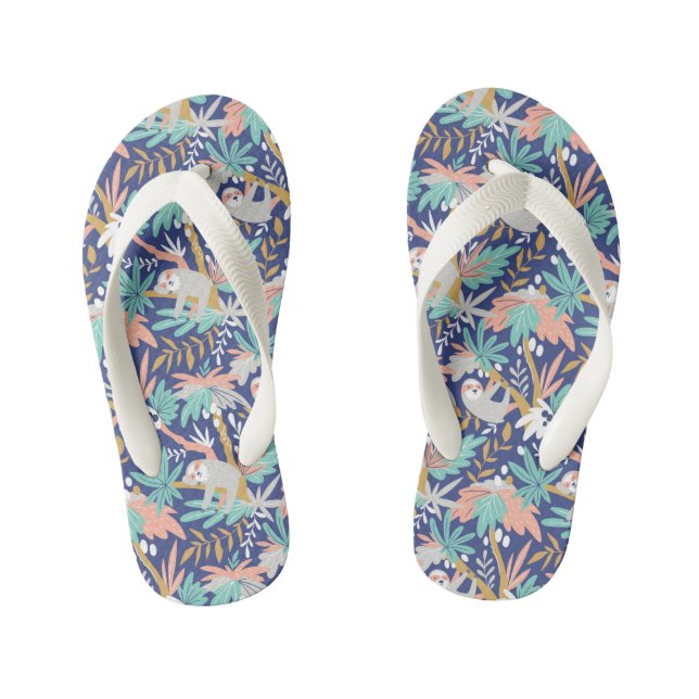 Chanclas Para Niños Patrón de eslora azul tropical (Plantilla)