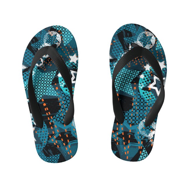 Chanclas Para Niños Patrón de estrella de Grunge, diseño infantil jugu (Plantilla)