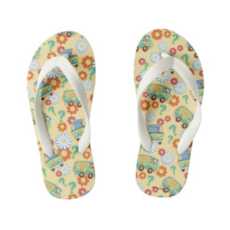 Chanclas Para Niños Patrón de flor de máquina de misterio Scooby-Doo
