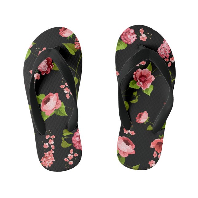 Chanclas Para Niños Patrón de flores 18 (Plantilla)