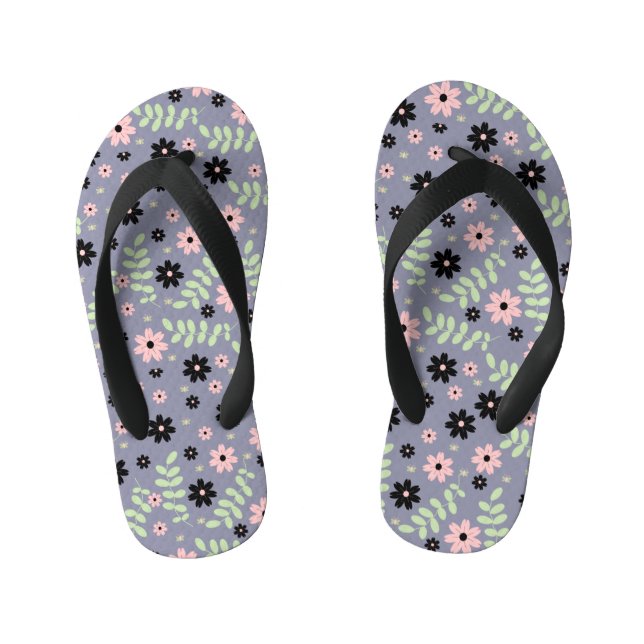 Chanclas Para Niños patrón de flores de cereza (Plantilla)