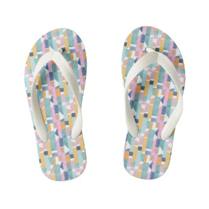 Chanclas Para Niños Patrón de formas de color de agua abstracto