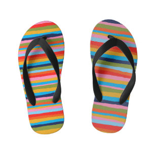 Chanclas Para Niños Patrón de franjas serátiles coloridas