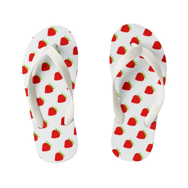 Chanclas Para Niños Patrón de fresa suave (Plantilla)