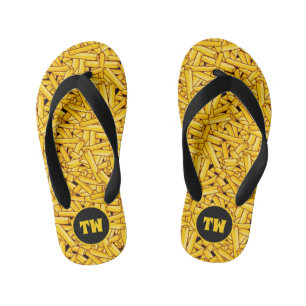 Chanclas Para Niños Patrón de Fries franceses divertidos personalizado