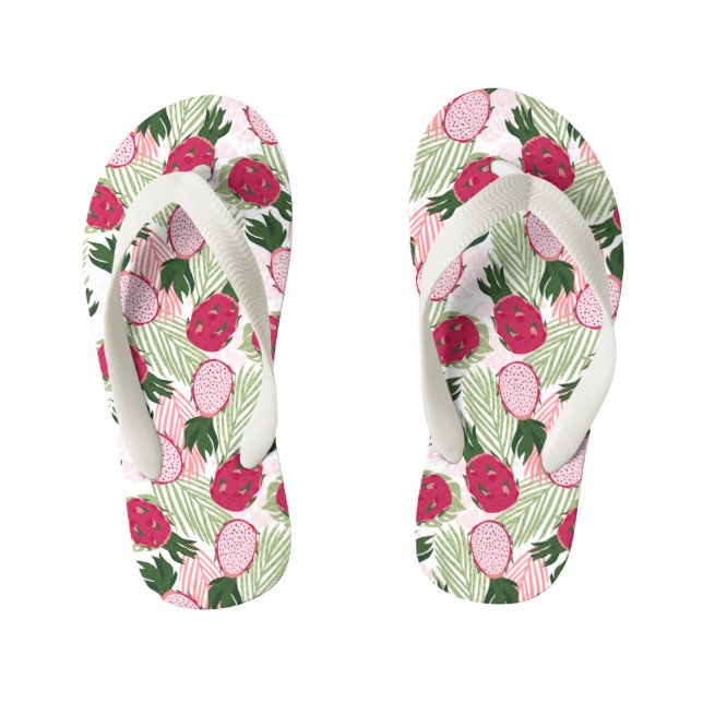 Chanclas Para Niños Patrón de fruta de dragón (Plantilla)