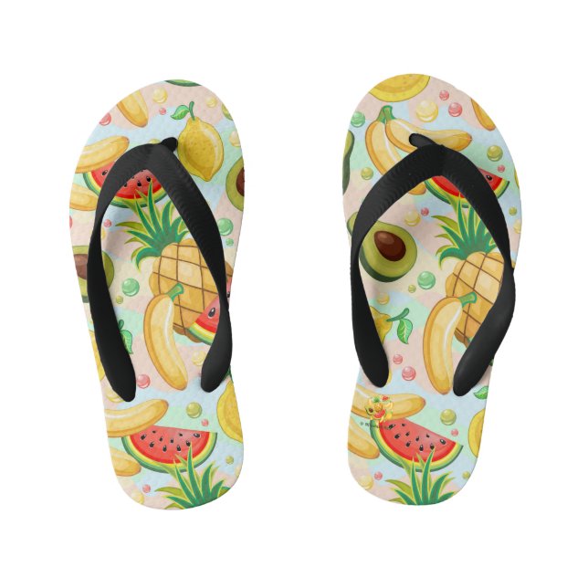 Chanclas Para Niños Patrón de frutas de verano fresco (Plantilla)