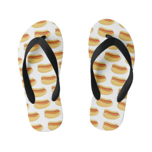 Chanclas Para Niños Patrón de hotdog de cocción suave unisex flip flop