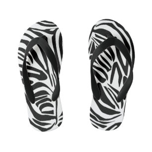Chanclas Para Niños Patrón de impresión de cebra en blanco y negro atr