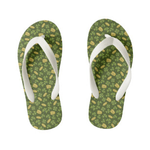 Chanclas Para Niños Patrón de la hoja de tracción y la moneda de oro