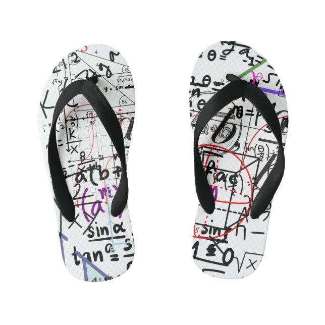 Chanclas Para Niños Patrón de matemáticas de Flip Flops (Plantilla)
