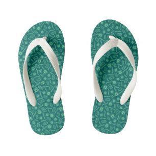 Chanclas Para Niños Patrón de microbios verdes