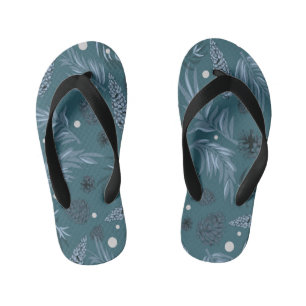 Chanclas Para Niños Patrón de navidades, Nieve de pino 12
