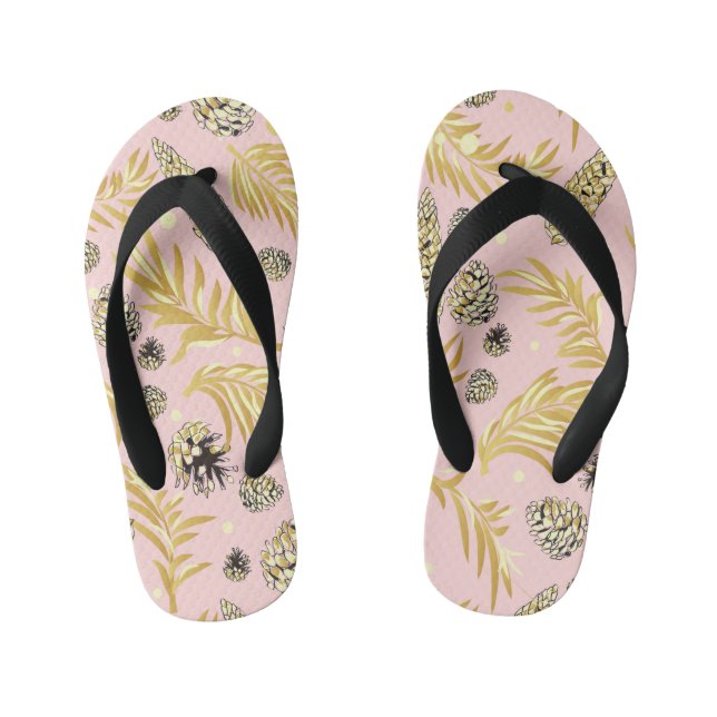 Chanclas Para Niños Patrón de navidades, Nieve de pino 4 (Plantilla)