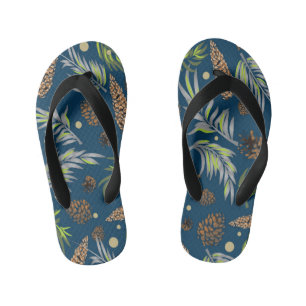 Chanclas Para Niños Patrón de navidades, Nieve de pino 9