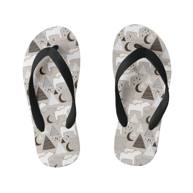 Chanclas Para Niños Patrón de oso de madera de Doodle Cuaderno (Plantilla)