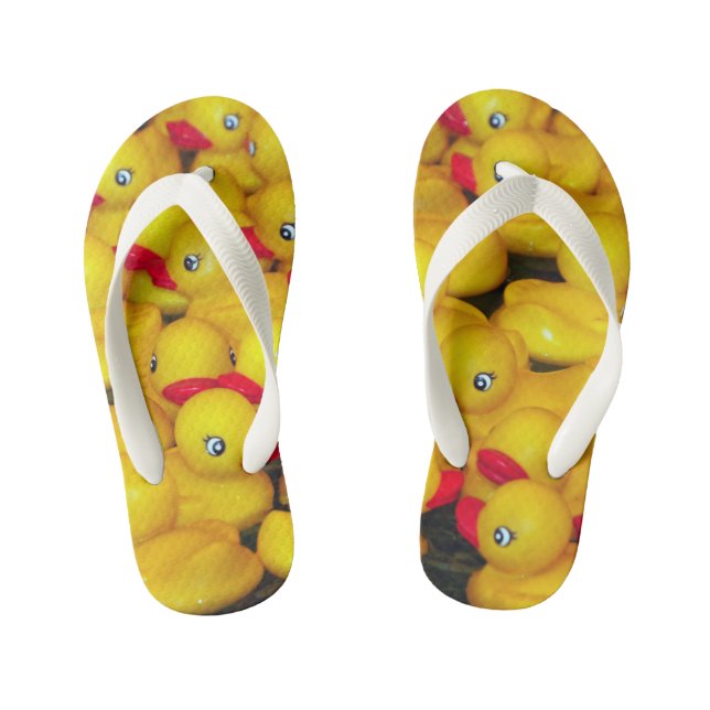 Chanclas Para Niños Patrón de patos de goma amarillos (Plantilla)