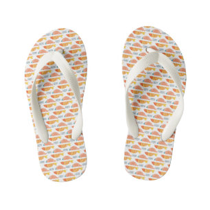 Chanclas Para Niños Patrón de peces de arte folclórico