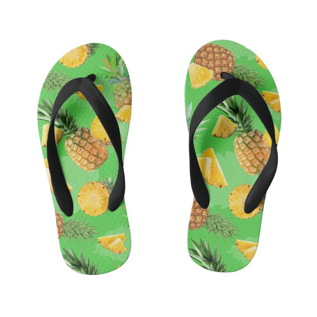 Chanclas Para Niños Patrón de piña 6 (Plantilla)
