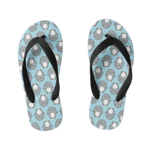 Chanclas Para Niños Patrón de Pingüino Azul Bebé