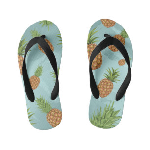 Chanclas Para Niños Patrón de pino-manzana acuarela 2