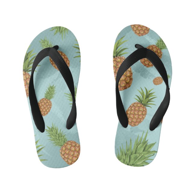 Chanclas Para Niños Patrón de pino-manzana acuarela 2 (Plantilla)
