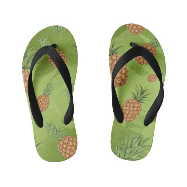 Chanclas Para Niños Patrón de pino-manzana acuarela 4 (Plantilla)