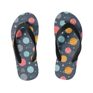 Chanclas Para Niños Patrón de planeta sonriente