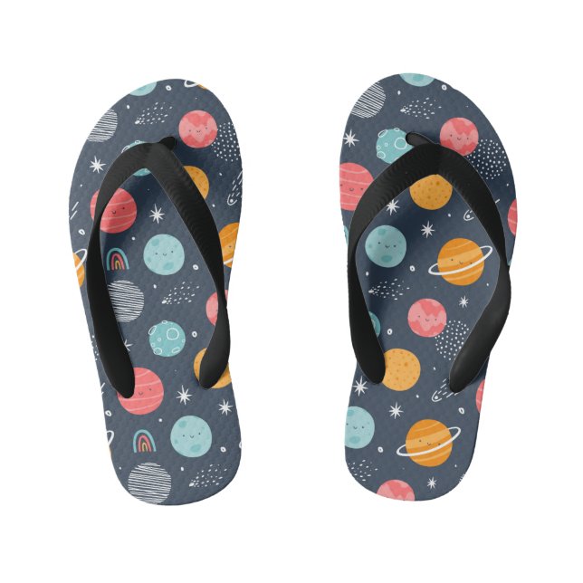 Chanclas Para Niños Patrón de planeta sonriente (Plantilla)